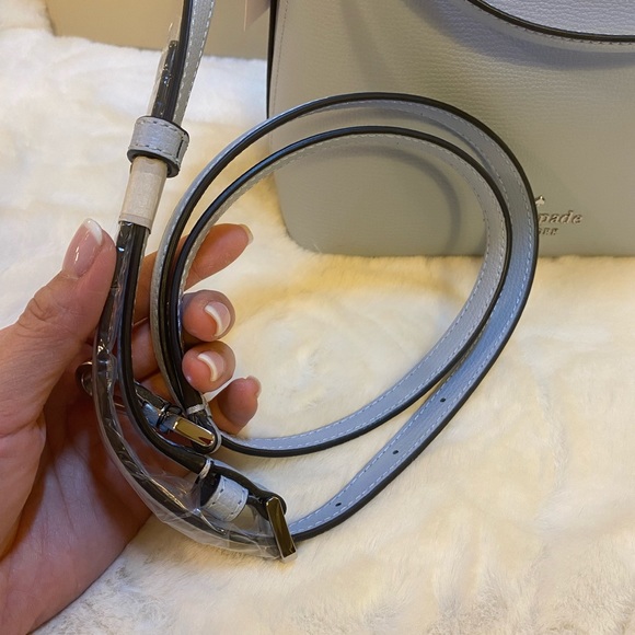 NWT! Kate Spade Small Bucket Refined Grain I Ocean Fog - Picture 7 of 9